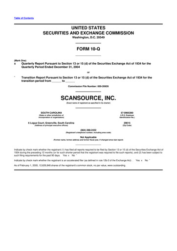 Thumbnail ScanSource 10-Q Quarterly Report FY 