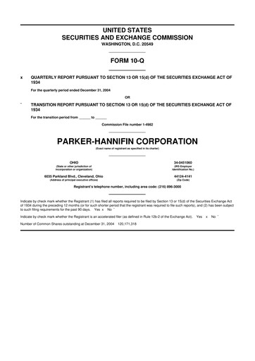 Thumbnail Parker-Hannifin
 10-Q Quarterly Report FY 