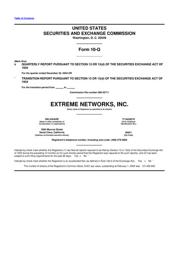 Thumbnail Extreme Networks
 10-Q Quarterly Report FY 