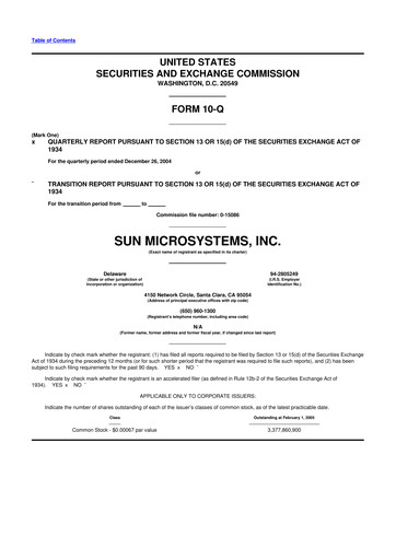 Thumbnail Sun Microsystems 10-Q Quarterly Report FY 