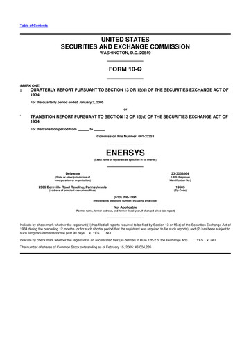 Thumbnail EnerSys 10-Q Quarterly Report FY 