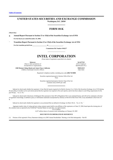 Thumbnail Intel 10-K Annual Report 