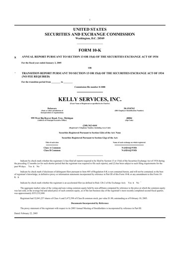 Vorschaubild Kelly Services
 10-K Jahresbericht 