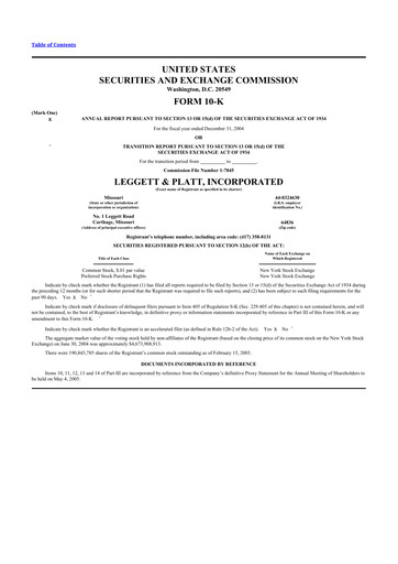 Thumbnail Leggett & Platt

 10-K Annual Report 