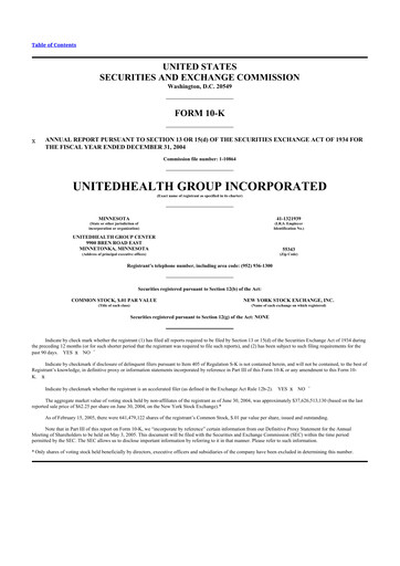 Thumbnail UnitedHealth 10-K Annual Report 