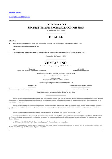 Thumbnail Ventas 10-K Annual Report 