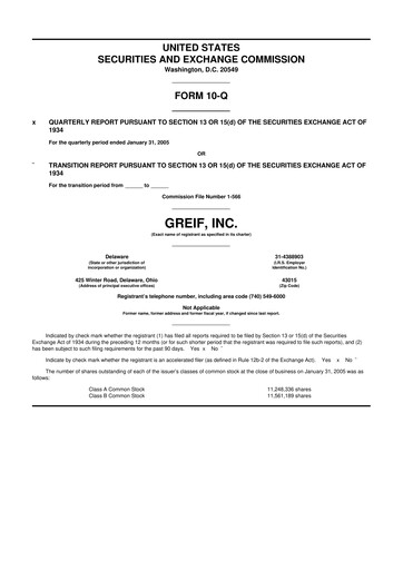 Thumbnail Greif 10-Q Quarterly Report FY 