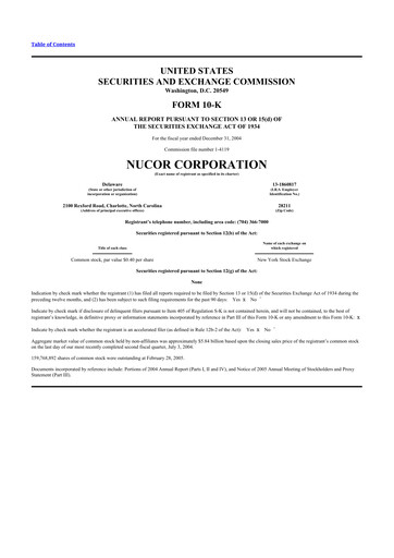 Thumbnail Nucor
 10-K Annual Report 