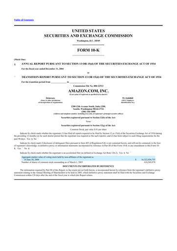 Thumbnail Amazon 10-K Annual Report 