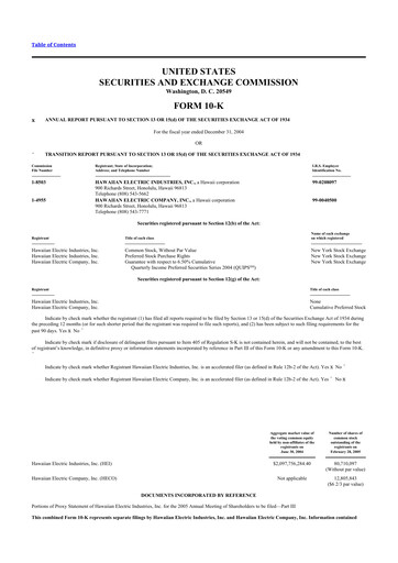 Thumbnail Hawaiian Electric Industries 10-K Annual Report 