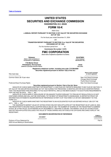 Thumbnail FMC Corporation 10-K Annual Report 