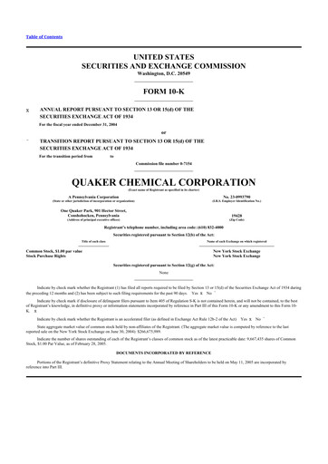 Thumbnail Quaker Houghton 10-K Annual Report 