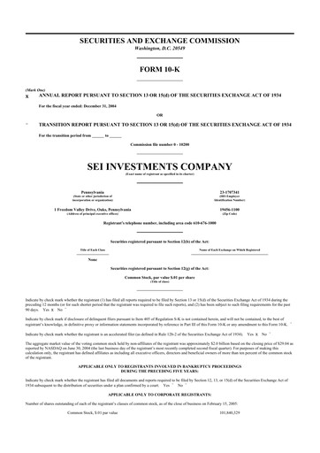 Thumbnail SEI Investments 10-K Annual Report 