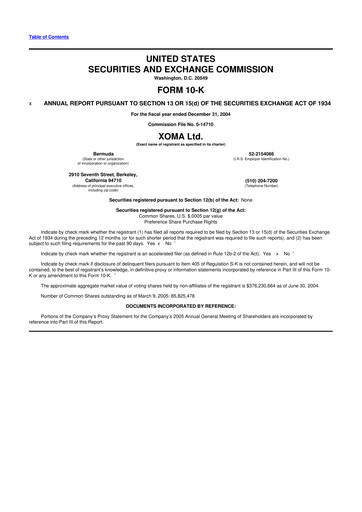 Thumbnail XOMA Royalty 10-K Annual Report 