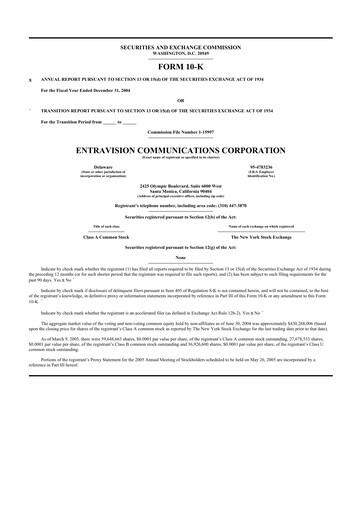 Thumbnail Entravision Communications
 10-K Annual Report 