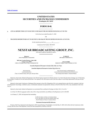 Thumbnail Nexstar Media Group
 10-K Annual Report 