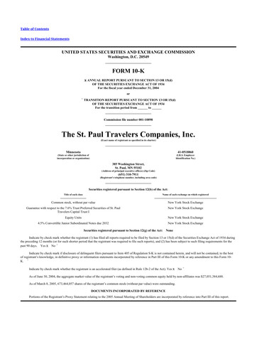 Thumbnail The Travelers Companies 10-K Annual Report 
