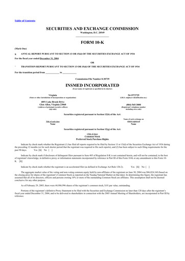 Thumbnail Insmed 10-K Annual Report 