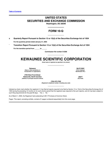 Thumbnail Kewaunee Scientific Corporation 10-Q Quarterly Report FY 