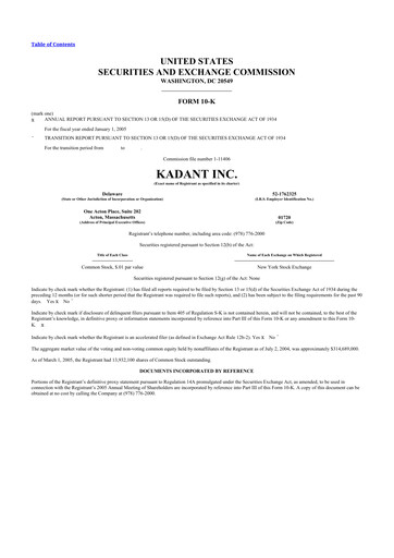 Thumbnail Kadant 10-K Annual Report 