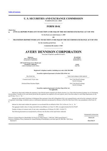 Thumbnail Avery Dennison
 10-K Annual Report 