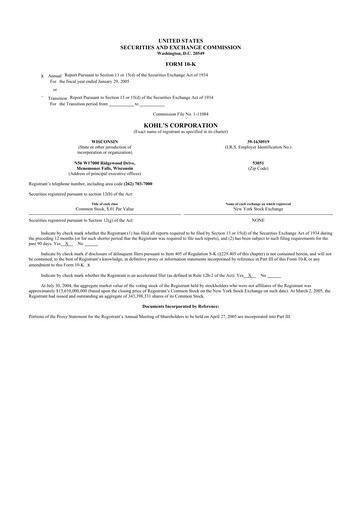 Thumbnail Kohl's
 10-K Annual Report 