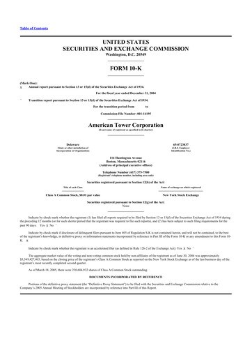 Thumbnail American Tower 10-K Annual Report 