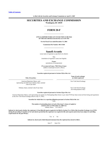 Thumbnail Sanofi 20-F Annual Report 