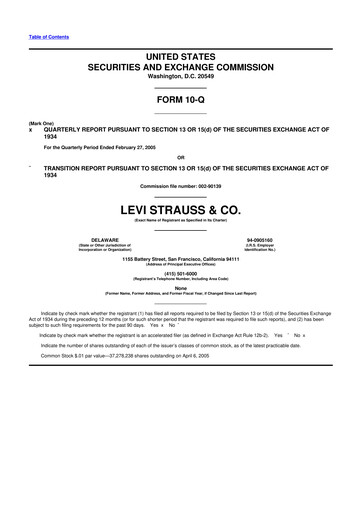 Thumbnail Levi Strauss & Co. 10-Q Quarterly Report FY 