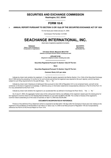 Thumbnail SeaChange International 10-K Annual Report 