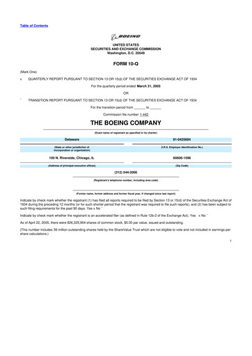 Miniature Boeing 10-Q Rapport trimestriel  
