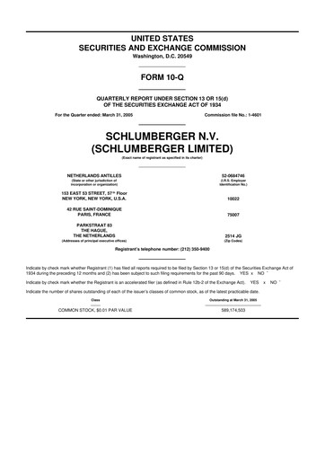 Vorschaubild SLB (Schlumberger) 10-Q Quartalsbericht  