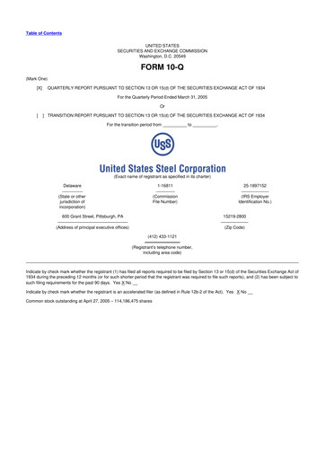 Vorschaubild U.S. Steel
 10-Q Quartalsbericht  