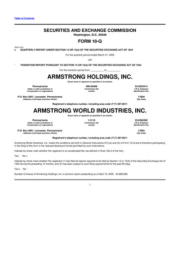 Vorschaubild Armstrong World Industries
 10-Q Quartalsbericht  