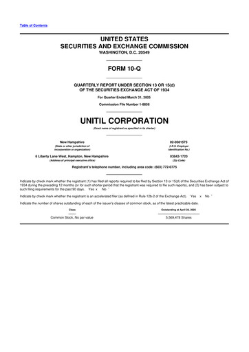 Vorschaubild Unitil Corporation
 10-Q Quartalsbericht  
