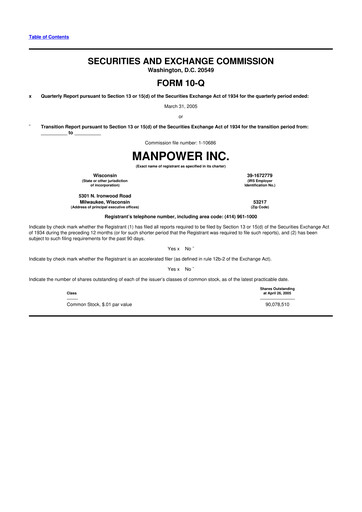 Thumbnail ManpowerGroup 10-Q Quarterly Report FY 
