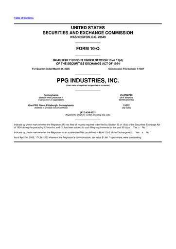 Thumbnail PPG Industries
 10-Q Quarterly Report FY 
