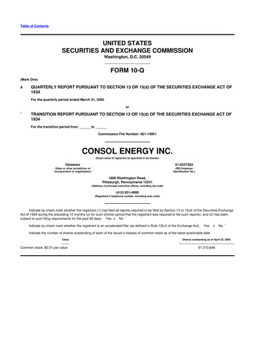 Thumbnail CNX Resources
 10-Q Quarterly Report FY 