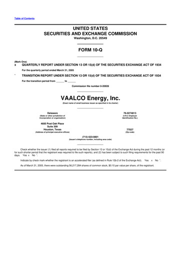 Thumbnail Vaalco Energy
 10-Q Quarterly Report FY 