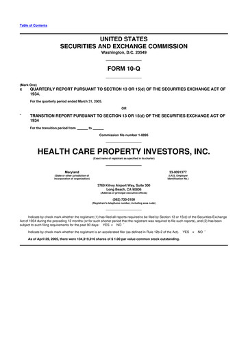 Thumbnail Healthpeak Properties
 10-Q Quarterly Report FY 