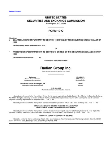 Thumbnail Radian Group
 10-Q Quarterly Report FY 