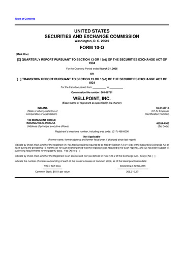 Thumbnail Elevance Health 10-Q Quarterly Report FY 