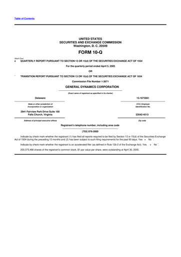 Miniature General Dynamics 10-Q Rapport trimestriel  