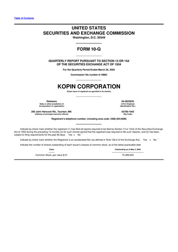 Thumbnail Kopin Corporation
 10-Q Quarterly Report FY 