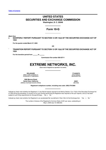 Thumbnail Extreme Networks
 10-Q Quarterly Report FY 
