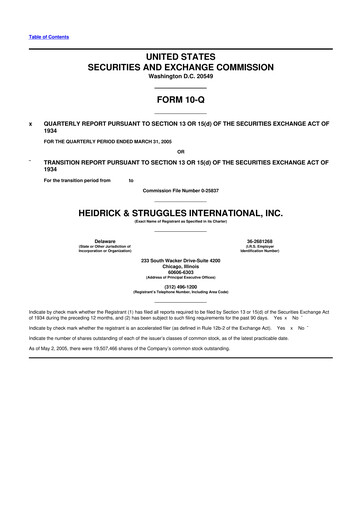 Miniature Heidrick & Struggles

 10-Q Rapport trimestriel  