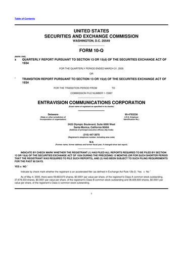 Thumbnail Entravision Communications
 10-Q Quarterly Report FY 