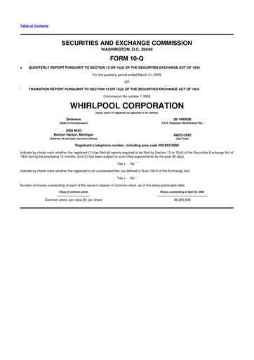 Thumbnail Whirlpool 10-Q Quarterly Report FY 
