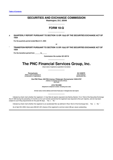Thumbnail PNC Financial Services 10-Q Quarterly Report FY 