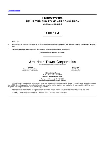 Thumbnail American Tower 10-Q Quarterly Report FY 